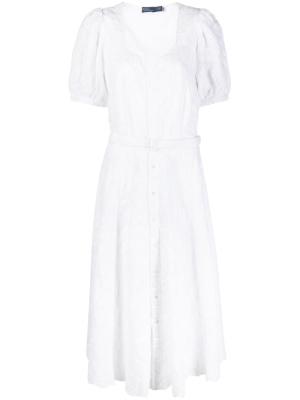 

Broderie-anglaise belted dress, Polo Ralph Lauren Broderie-anglaise belted dress
