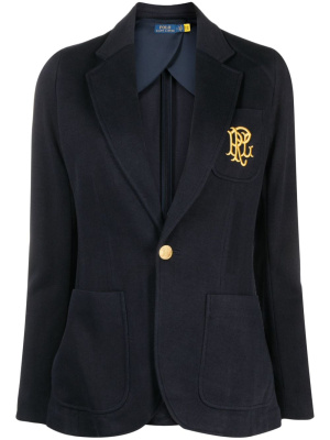 

Logo-embroidered cotton-blend blazer, Polo Ralph Lauren Logo-embroidered cotton-blend blazer
