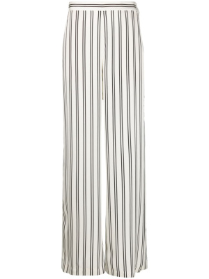 

Striped wide-leg satin trousers, Polo Ralph Lauren Striped wide-leg satin trousers