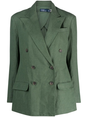 

Double-breasted linen blazer, Polo Ralph Lauren Double-breasted linen blazer