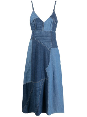 

Patchwork denim midi dress, Polo Ralph Lauren Patchwork denim midi dress