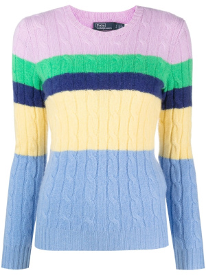 

Colour-block cable-knit jumper, Polo Ralph Lauren Colour-block cable-knit jumper