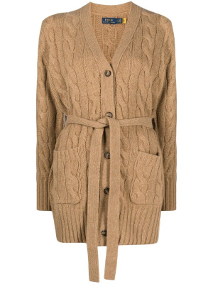 

Cable-knit tied-waist cardi-coat, Polo Ralph Lauren Cable-knit tied-waist cardi-coat