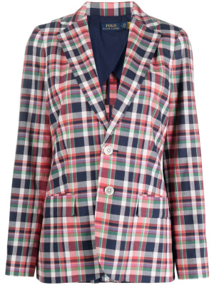 

Check-pattern single-breasted blazer, Polo Ralph Lauren Check-pattern single-breasted blazer
