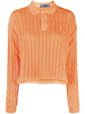 

Cable-knit polo jumper, Polo Ralph Lauren Cable-knit polo jumper