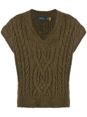 

V-neck cable-knit vest, Polo Ralph Lauren V-neck cable-knit vest
