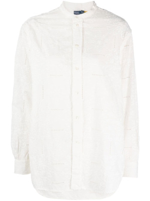 

Embroidered cotton voile shirt, Polo Ralph Lauren Embroidered cotton voile shirt