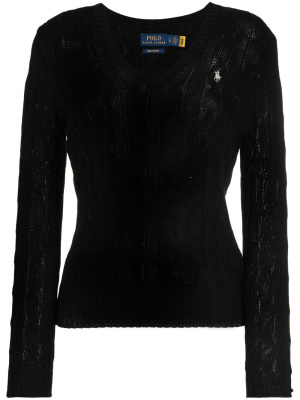 

Kimberly cable-knit V-neck jumper, Polo Ralph Lauren Kimberly cable-knit V-neck jumper