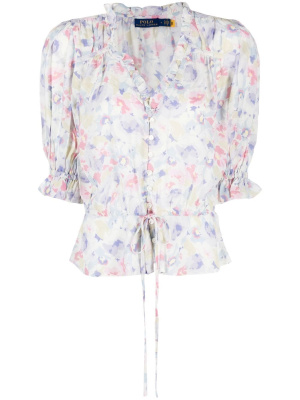 

Floral-print chiffon blouse, Polo Ralph Lauren Floral-print chiffon blouse
