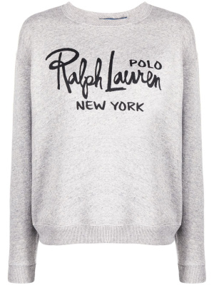 

Logo-print melange sweatshirt, Polo Ralph Lauren Logo-print melange sweatshirt