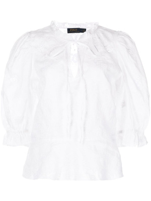 

Cssie ruched linen blouse, Polo Ralph Lauren Cssie ruched linen blouse
