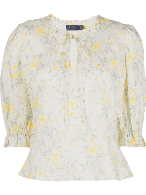 

Floral-print linen blouse, Polo Ralph Lauren Floral-print linen blouse