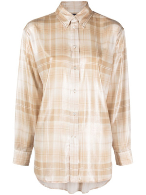 

Long-sleeve check-pattern blouse, Polo Ralph Lauren Long-sleeve check-pattern blouse