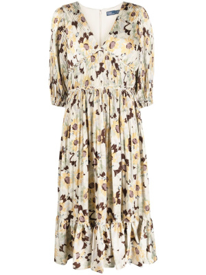 

Floral print V-neck dress, Polo Ralph Lauren Floral print V-neck dress