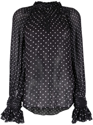 

Long-sleeve polka-dot blouse, Polo Ralph Lauren Long-sleeve polka-dot blouse