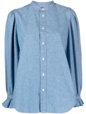 

Denim puff-sleeve shirt, Polo Ralph Lauren Denim puff-sleeve shirt