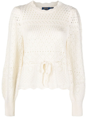 

Long-sleeve pointelle-knit jumper, Polo Ralph Lauren Long-sleeve pointelle-knit jumper