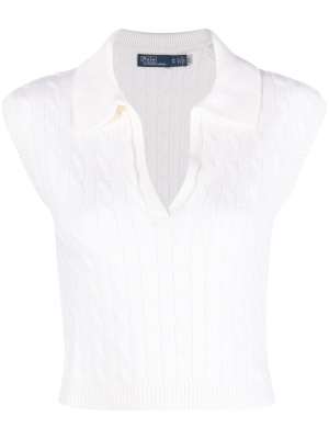 

Cable-knit V-neck jumper vest, Polo Ralph Lauren Cable-knit V-neck jumper vest
