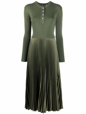 

Pleated knit midi dress, Polo Ralph Lauren Pleated knit midi dress
