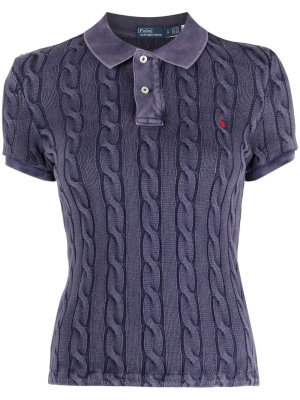 

Cable-knit polo top, Polo Ralph Lauren Cable-knit polo top