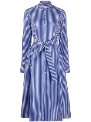 

Striped belted shirt dress, Polo Ralph Lauren Striped belted shirt dress