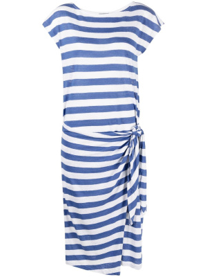 

Draped side-tie striped dress, Polo Ralph Lauren Draped side-tie striped dress