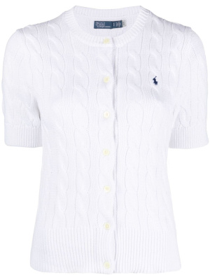 

Cable-knit short-sleeve cardigan, Polo Ralph Lauren Cable-knit short-sleeve cardigan