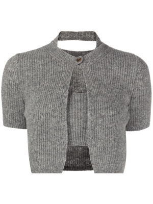 

Ribbed-knit cropped cardigan, Alexander Wang Ribbed-knit cropped cardigan