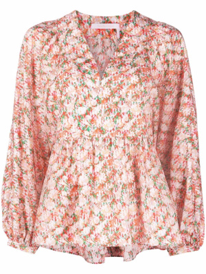

Floral-print silk blouse, See by Chloé Floral-print silk blouse