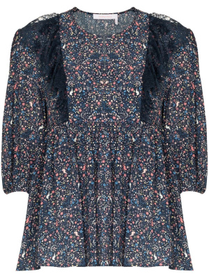 

Lace-detail printed blouse, See by Chloé Lace-detail printed blouse