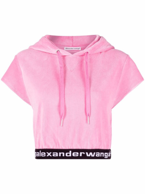 

Logo-waistband hoodie, Alexander Wang Logo-waistband hoodie