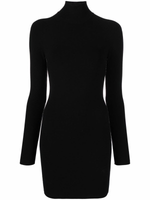 

Intarsia-knit logo long-sleeve dress, Alexander Wang Intarsia-knit logo long-sleeve dress