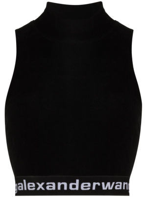 

Logo-tape crop top, Alexander Wang Logo-tape crop top