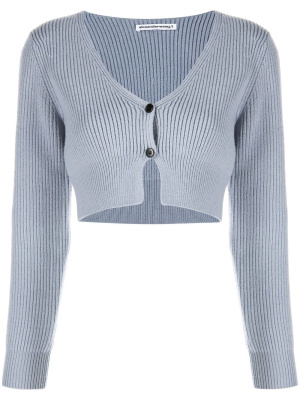 

Ribbed-knit cropped cardigan, Alexander Wang Ribbed-knit cropped cardigan