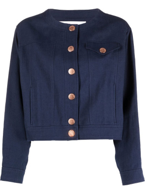 

Logo-button cropped jacket, See by Chloé Logo-button cropped jacket