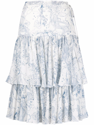 

Aquatic flounced tiered skirt, See by Chloé Aquatic flounced tiered skirt