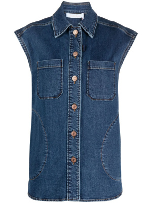 

Cap-sleeved denim jacket, See by Chloé Cap-sleeved denim jacket