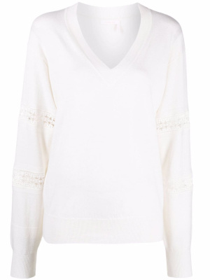 

Embroidered fine-knit jumper, See by Chloé Embroidered fine-knit jumper