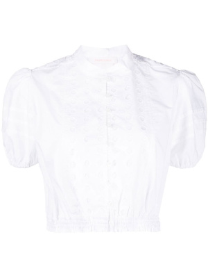 

Puff-sleeve cropped blouse, See by Chloé Puff-sleeve cropped blouse