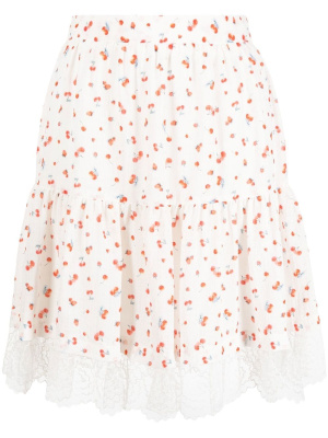 

Cherry pattern ruched skirt, See by Chloé Cherry pattern ruched skirt