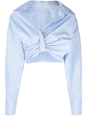 

Twisted cropped cotton shirt, Alexander Wang Twisted cropped cotton shirt