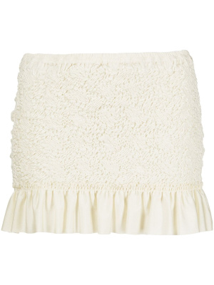 

Shirred ruffle-hem miniskirt, Alexander Wang Shirred ruffle-hem miniskirt