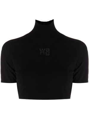 

High-neck logo-embossed jumper, Alexander Wang High-neck logo-embossed jumper