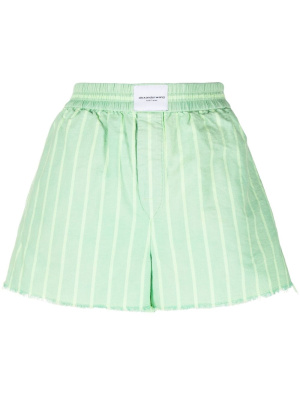 

Logo-patch striped shorts, Alexander Wang Logo-patch striped shorts