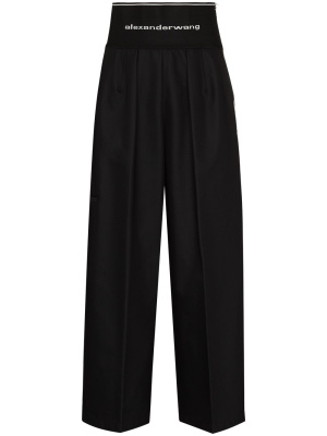 

Logo-waist wide-leg trousers, Alexander Wang Logo-waist wide-leg trousers