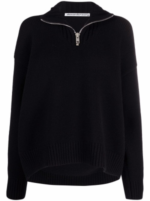 

Zipped wool-blend jumper, Alexander Wang Zipped wool-blend jumper