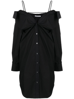 

Off-shoulder cotton shirt dress, Alexander Wang Off-shoulder cotton shirt dress