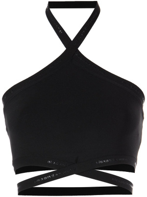 

Halterneck crossed logo vest, Alexander Wang Halterneck crossed logo vest