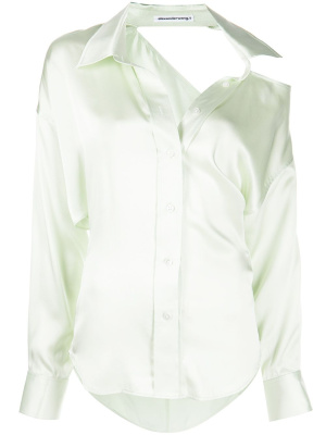 

Open-back satin-finish shirt, Alexander Wang Open-back satin-finish shirt