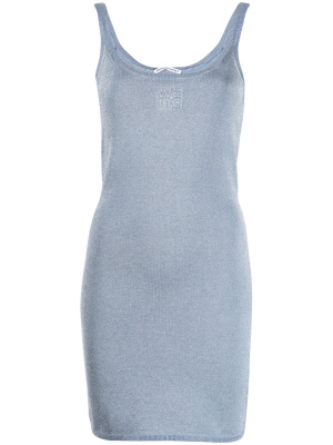 

Logo-embossed fine-knit short dress, Alexander Wang Logo-embossed fine-knit short dress